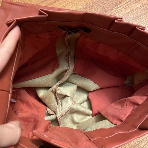 NWOT Ann Taylor The Faux Leather Paperbag Ankle Pants in Morrocan Spice Size 00 - Picture 11 of 15